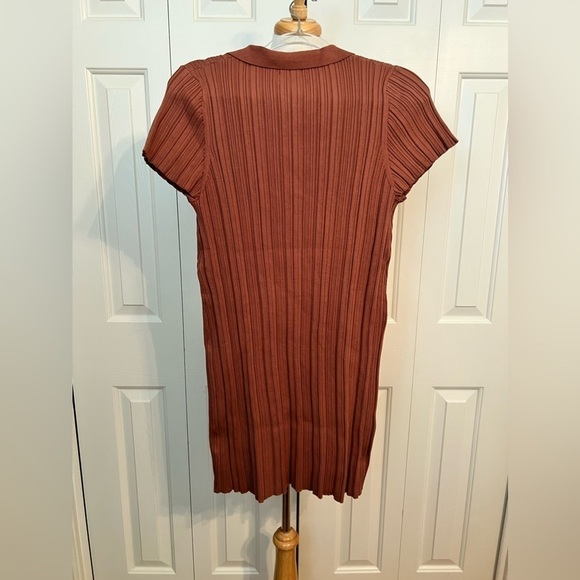 NWT LITA by Ciara ribbed polo dress in cinnamon - Picture 9 of 10